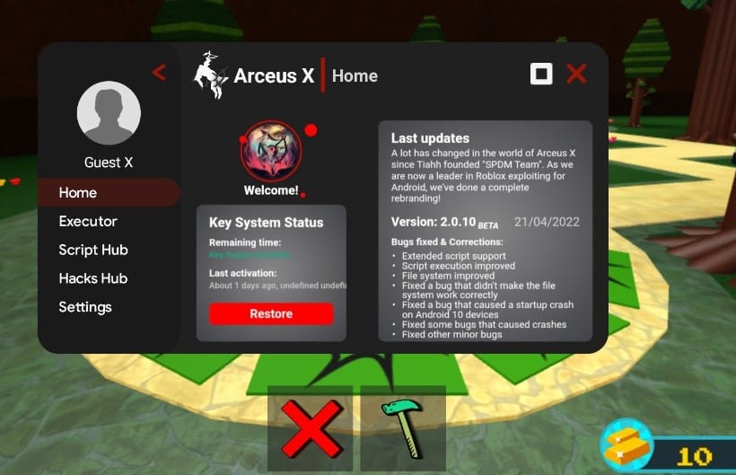 arceus x mod menu