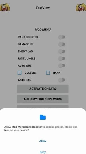 mod menu rank booster apk